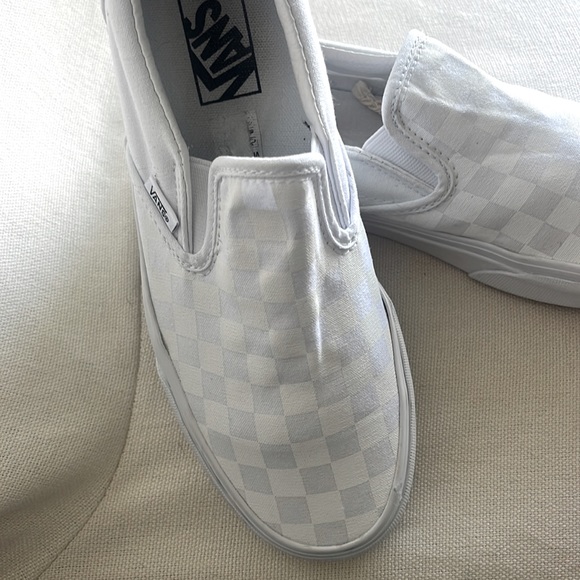 EUC Vans Off the Wall Slip-On Core Classic checkerboard true white size 8.5 - Picture 2 of 7